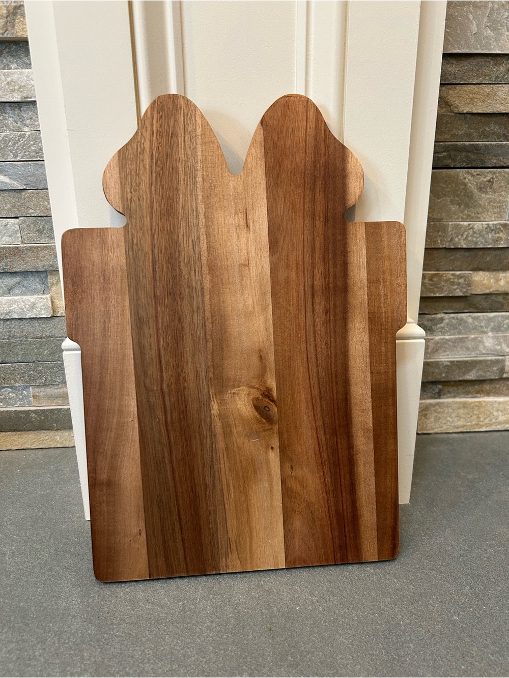 Natural Brown Wooden Serving/Decorative Holiday Board - Present Shape